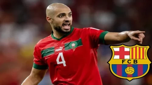 أمرابط يفاجئ المغاربة ومصدر يكشف عن سبب حظوره مباراة مباراة برشلونة وخيتافي